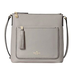 Kate Spade ♠️ New York On Purpose Leather Zip Crossbody Bag Taupe Color